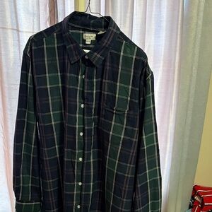 Haggar Men's Checkered Shirt - Dark Green and Navy